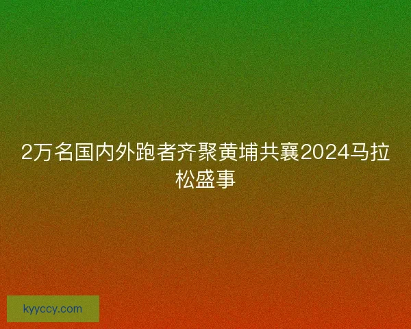 2万名国内外跑者齐聚黄埔共襄2024马拉松盛事 2万名国内外跑者齐聚黄埔共襄2024马拉松盛事