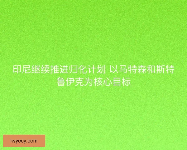 印尼继续推进归化计划 以马特森和斯特鲁伊克为核心目标 印尼继续推进归化计划 以马特森和斯特鲁伊克为核心目标